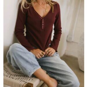 Bohme long sleeve blouse burgundy